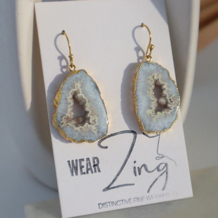 Frosty Agate Loop Earrings