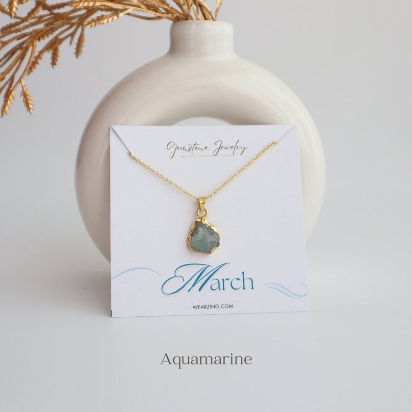 Birth Stone Pendant WearZing March - Aquamarine
