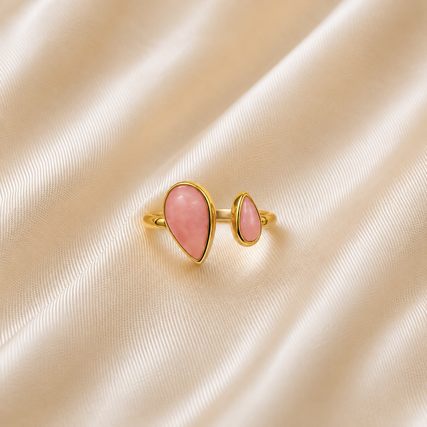 Pink Teardrop Ring WearZing - Crystal Jewelry Store in India