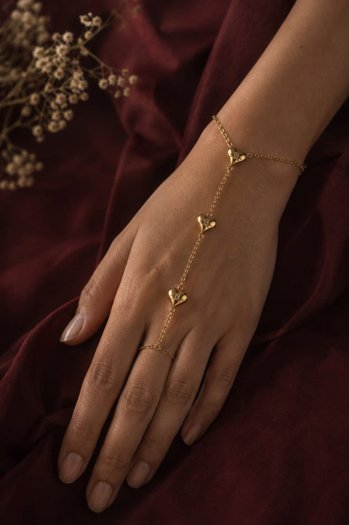 Heart Line Hand Chain WearZing - Crystal Jewelry Store in India