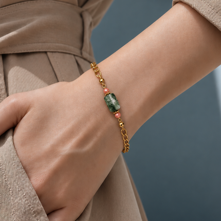 Green Marbled Bead Bracelet WearZing - Crystal Jewelry Store in India