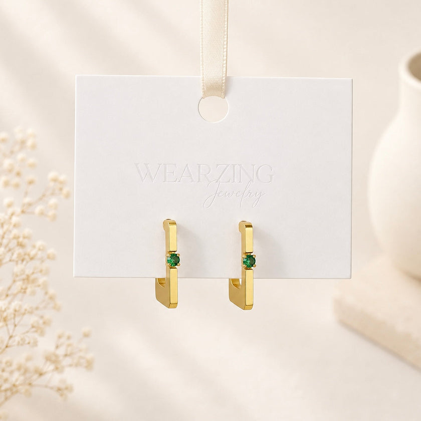 Sleek Crystal Inlay Earrings WearZing - Crystal Jewelry Store in India