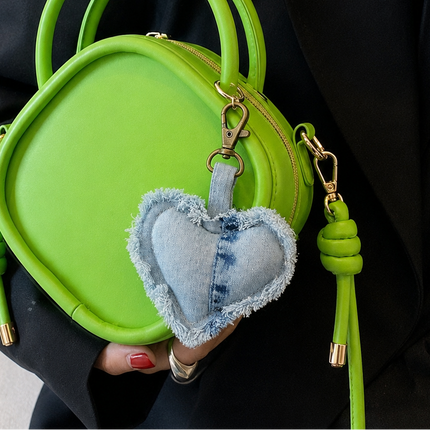 Denim Heart Bag Charm – Light Blue WearZing - Crystal Jewelry Store in India