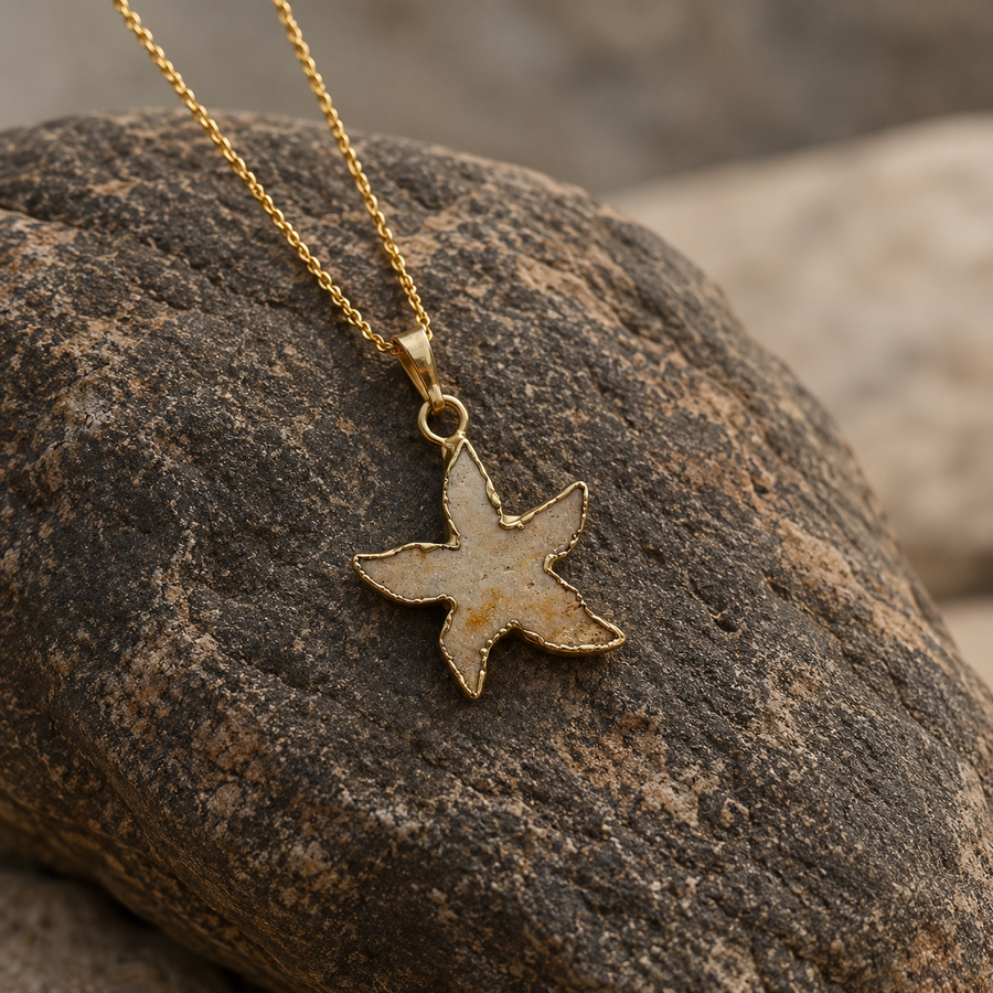 Coastal Agate Starfish Necklace