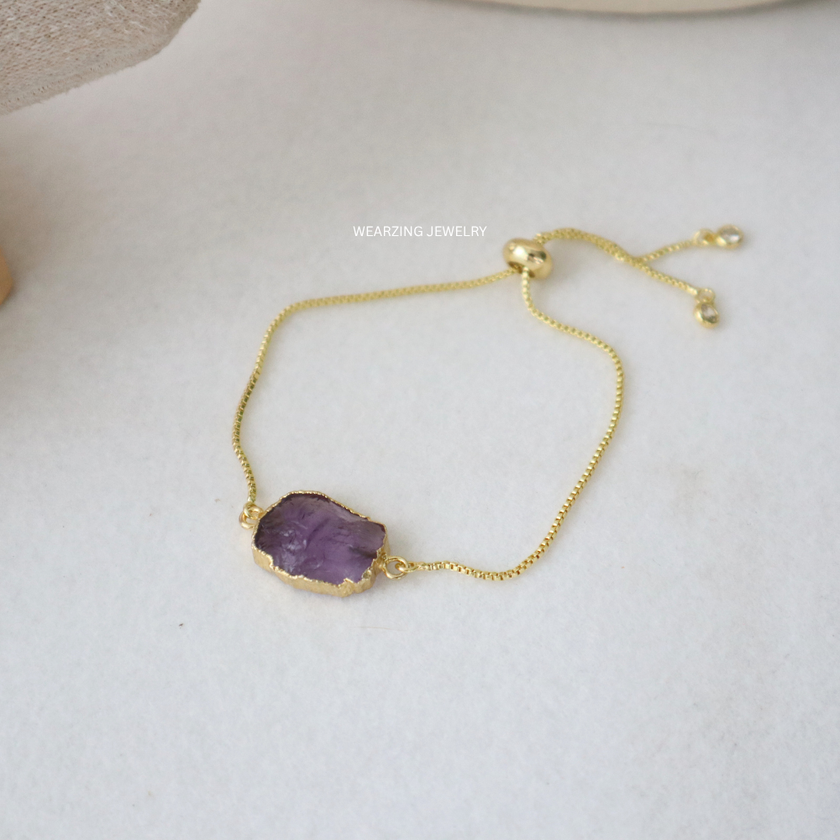 Amethyst Chain Bracelet