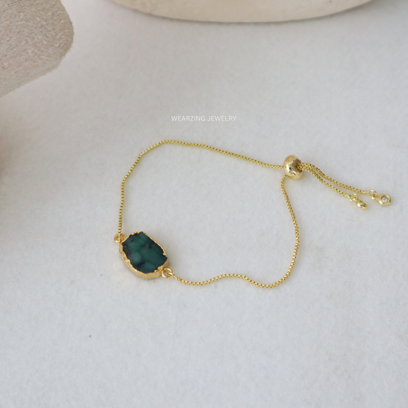 Natural Emerald Chain Bracelet