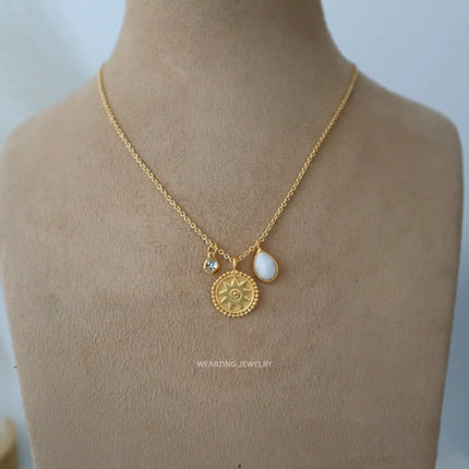 White Opal Charm Neckpiece WearZing - Crystal Jewelry Store in India