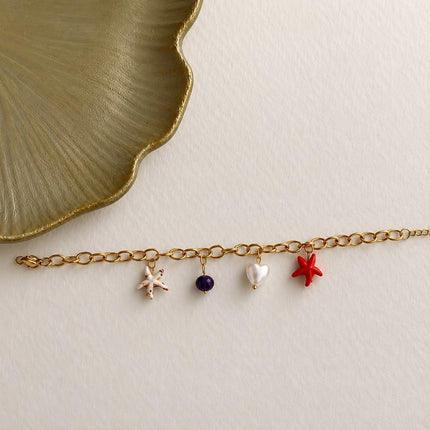Starfish Pearl Charm Bracelet WearZing - Crystal Jewelry Store in India