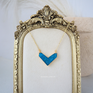 Geometric Druzy Heart - Sky Blue