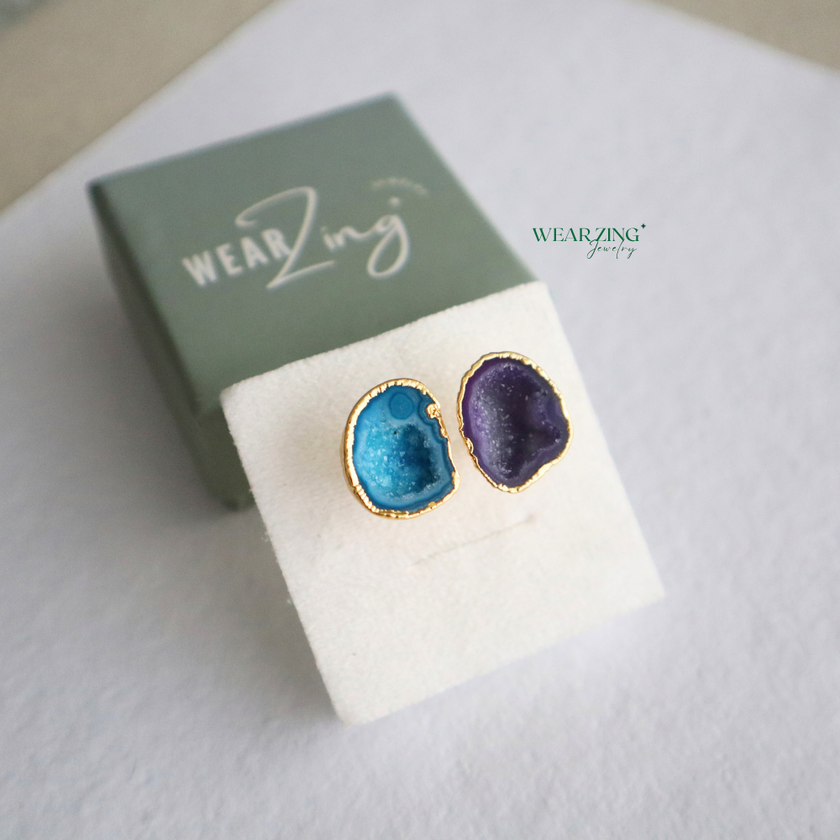 Double Stone Druzy Ring WearZing - Crystal Jewelry Store in India