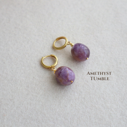 Amethyst Tumble Oval Huggies