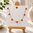 Scarlet Heart Charm Beaded Necklace