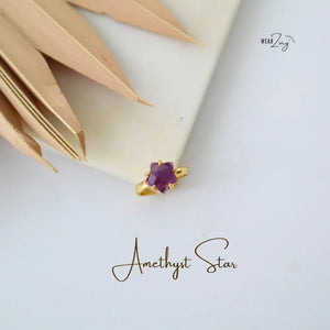 Amethyst Star Ring WearZing - Crystal Jewelry Store in India