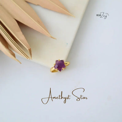 Amethyst Star Ring WearZing - Crystal Jewelry Store in India