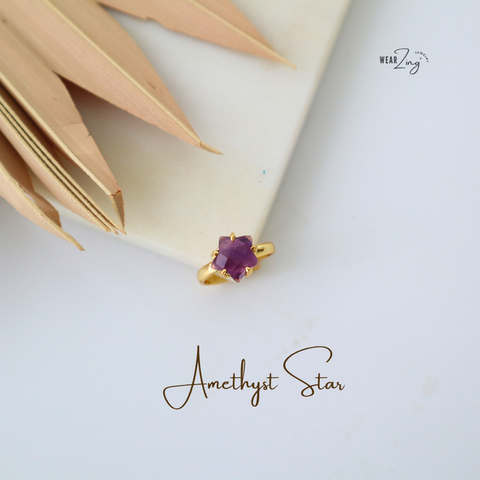 Amethyst Star Ring