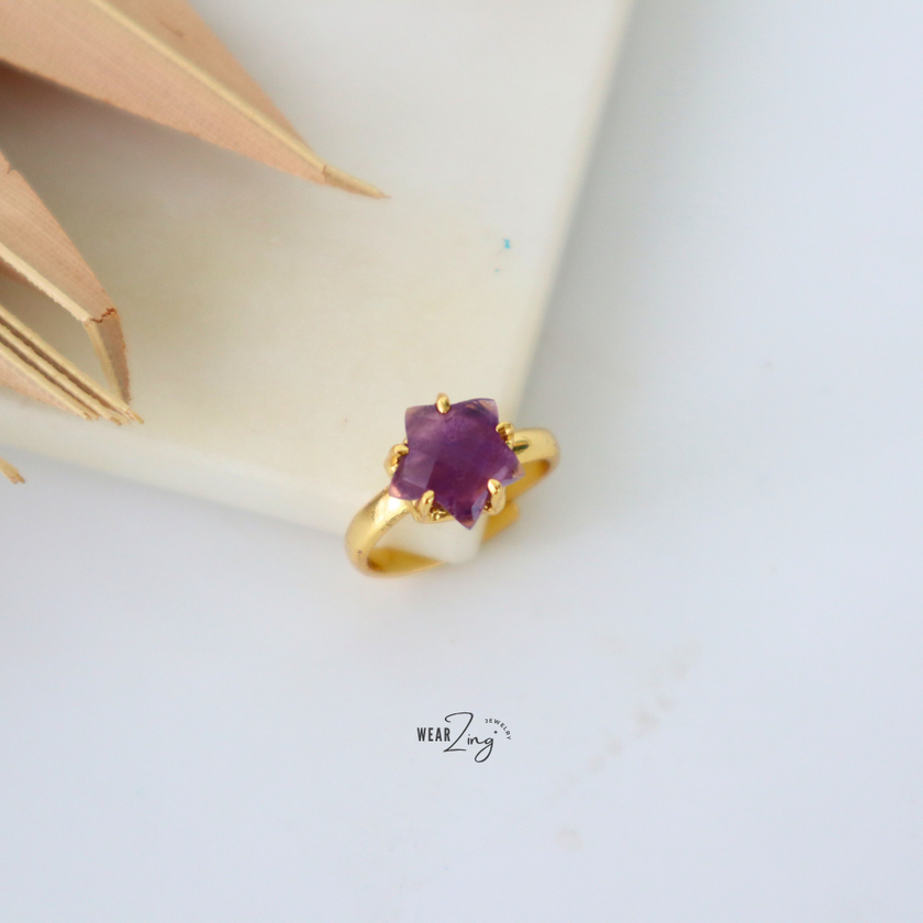 Amethyst Star Ring
