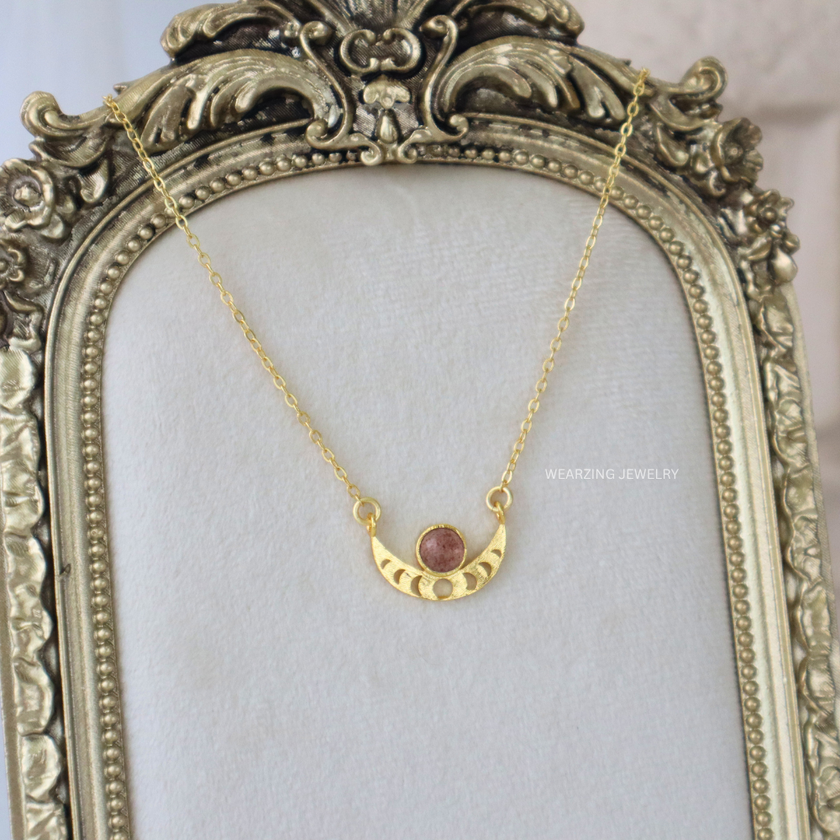 Strawberry Quartz Luna Pendant