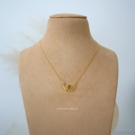 Strawberry Quartz Luna Pendant WearZing - Crystal Jewelry Store in India
