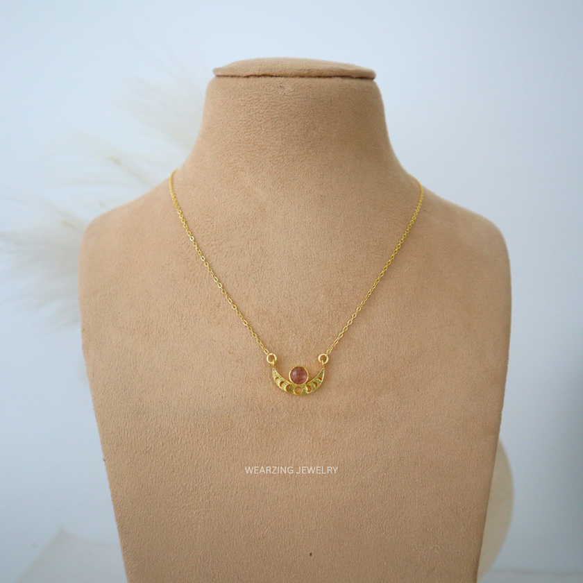 Strawberry Quartz Luna Pendant