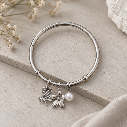 Silver Charm Bangle WearZing - Crystal Jewelry Store in India