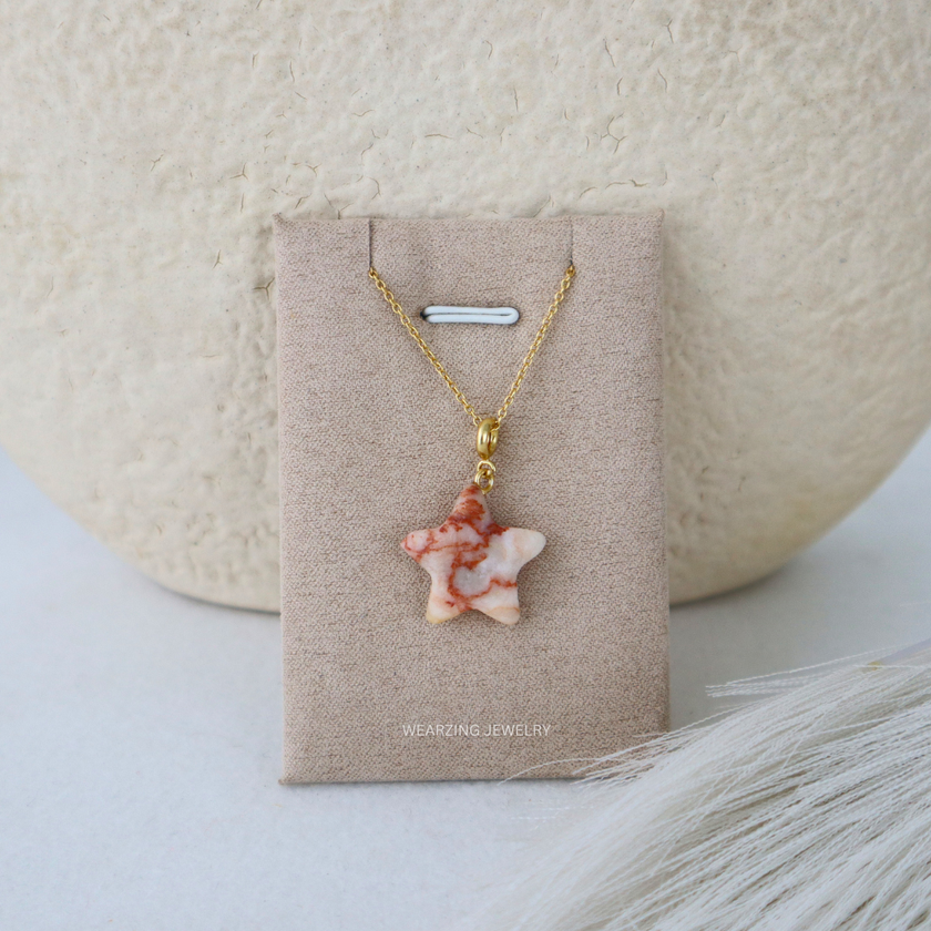 Crazy Lace Star Pendant - Gold