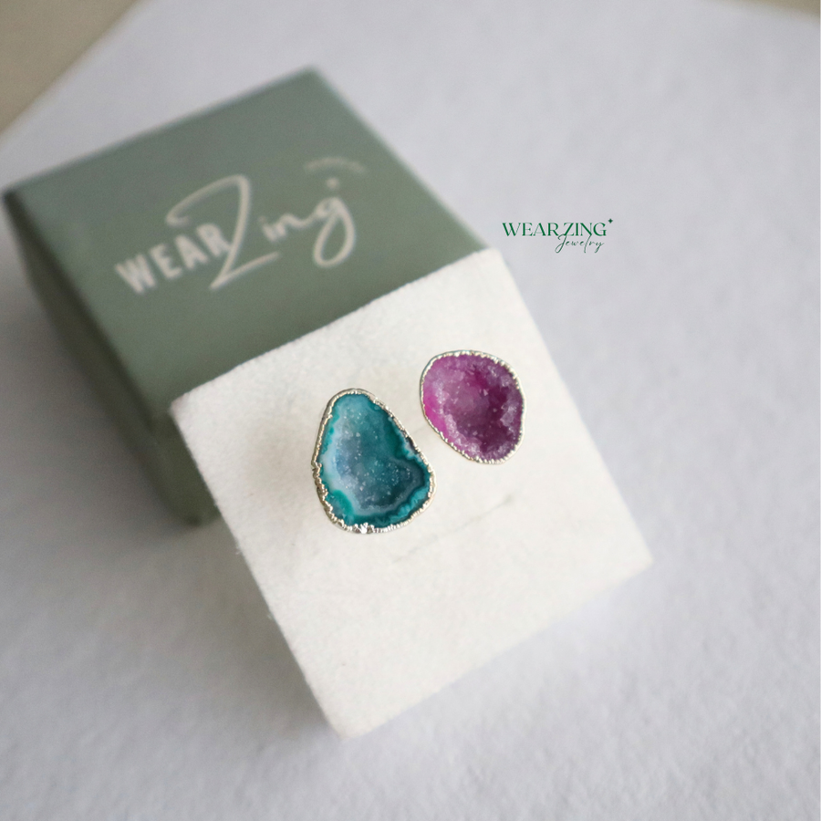Double Stone Druzy Ring WearZing - Crystal Jewelry Store in India