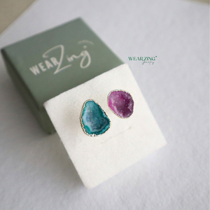 Double Stone Druzy Ring WearZing - Crystal Jewelry Store in India