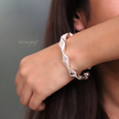 Crumpled Silver Cuff WearZing - Crystal Jewelry Store in India