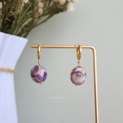 Dream Amethyst Round Huggies