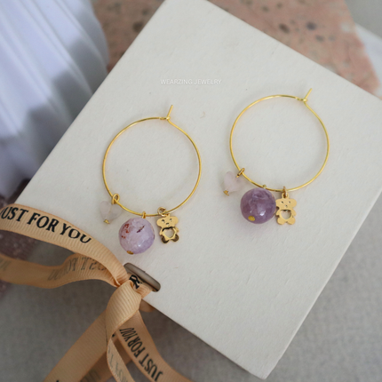 Amour Bear Charm Hoops WearZing - Crystal Jewelry Store in India