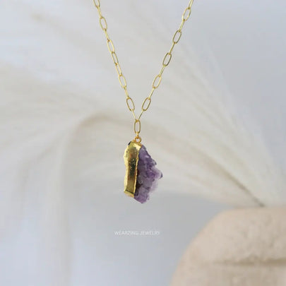 Amethyst Cluster Pendant WearZing - Crystal Jewelry Store in India