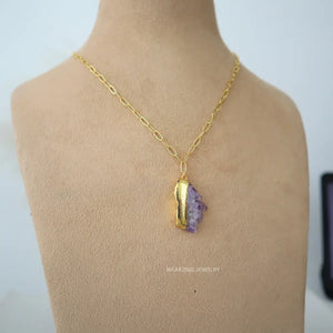 Amethyst Cluster Pendant WearZing - Crystal Jewelry Store in India