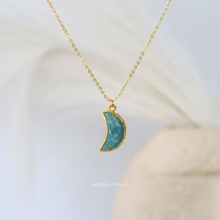 Amazonite Half Moon Pendant