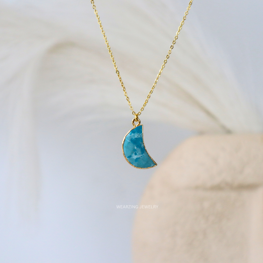 Turquoise Half Moon Pendant