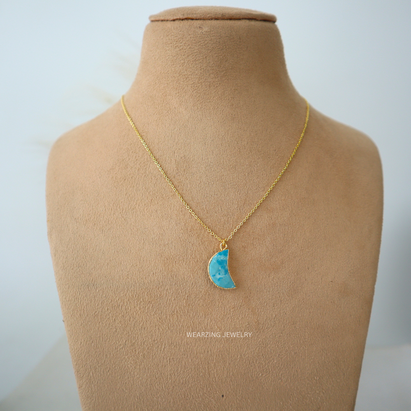 Turquoise Half Moon Pendant
