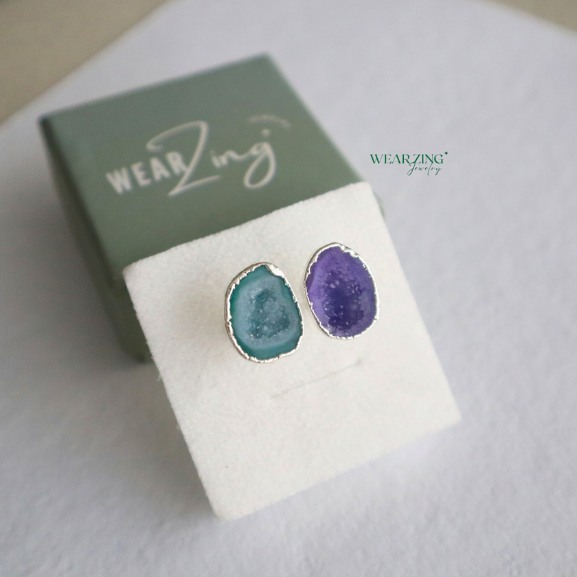 Double Stone Druzy Ring WearZing - Crystal Jewelry Store in India