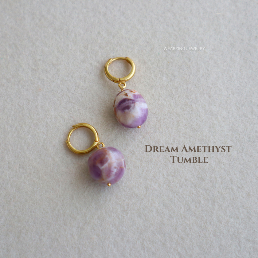 Dream Amethyst Round Huggies