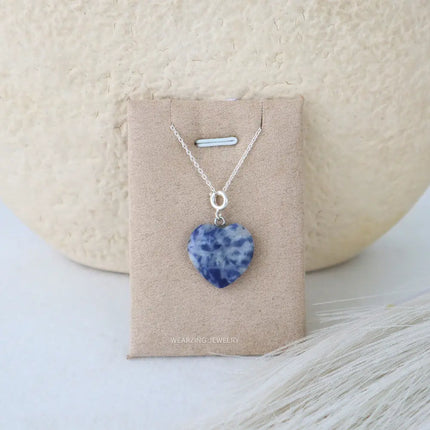 Sodalite Heart Pendant - Silver WearZing - Crystal Jewelry Store in India