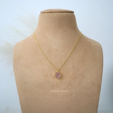 Rose Quartz Raw Pendant WearZing - Crystal Jewelry Store in India