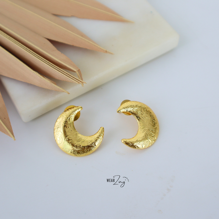 Moon Textured Studs