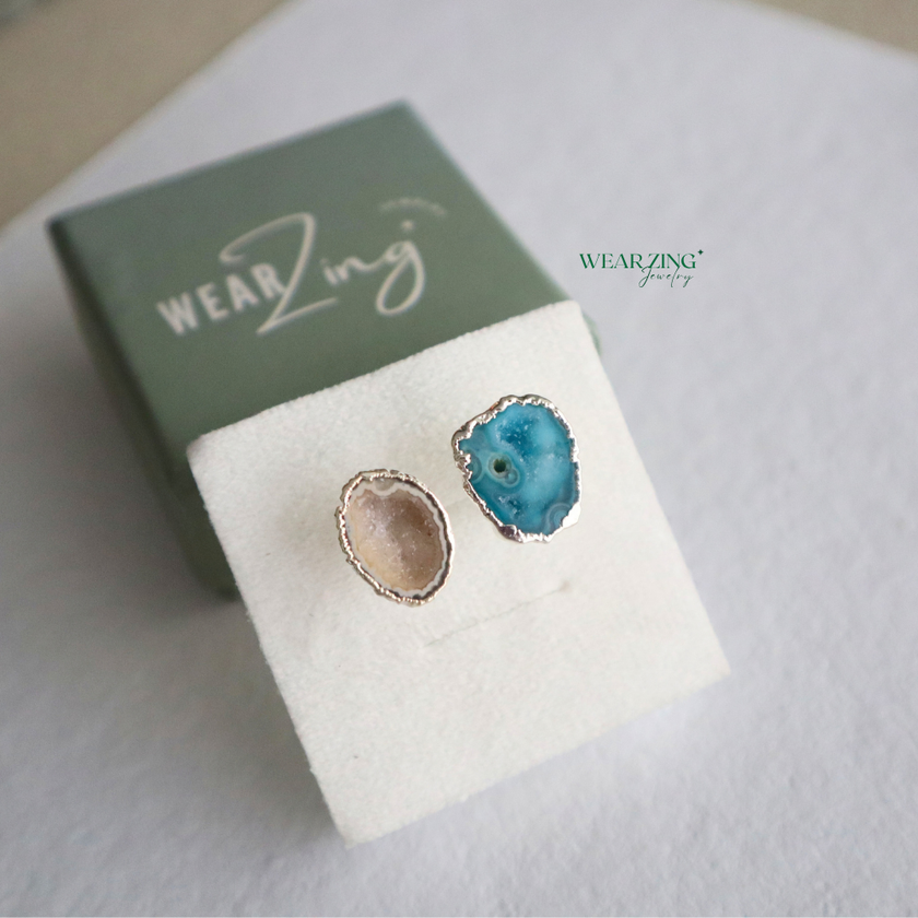 Double Stone Druzy Ring WearZing - Crystal Jewelry Store in India