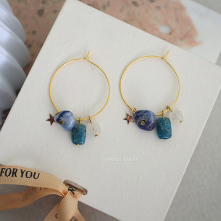 Midnight Star Charm Hoops WearZing - Crystal Jewelry Store in India