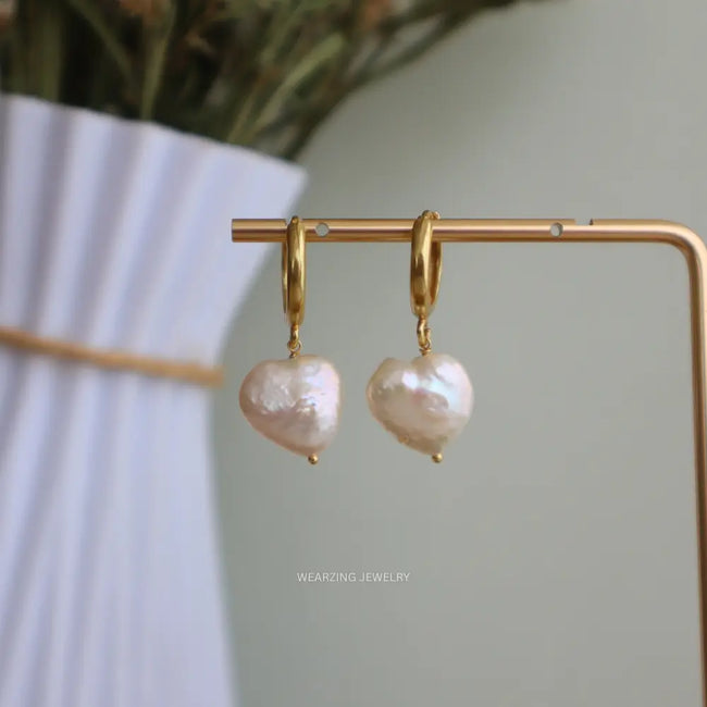 Pearl Heart Huggies WearZing - Crystal Jewelry Store in India