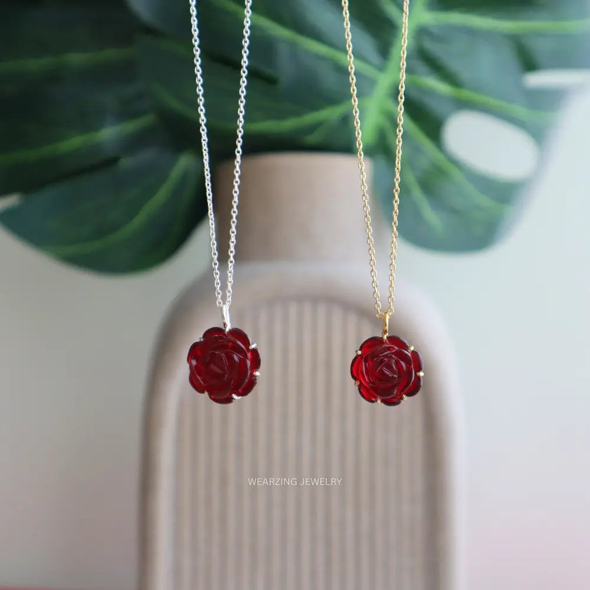 Red Rose Pendant WearZing - Crystal Jewelry Store in India
