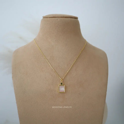 Pink Opal Frame Pendant WearZing - Crystal Jewelry Store in India