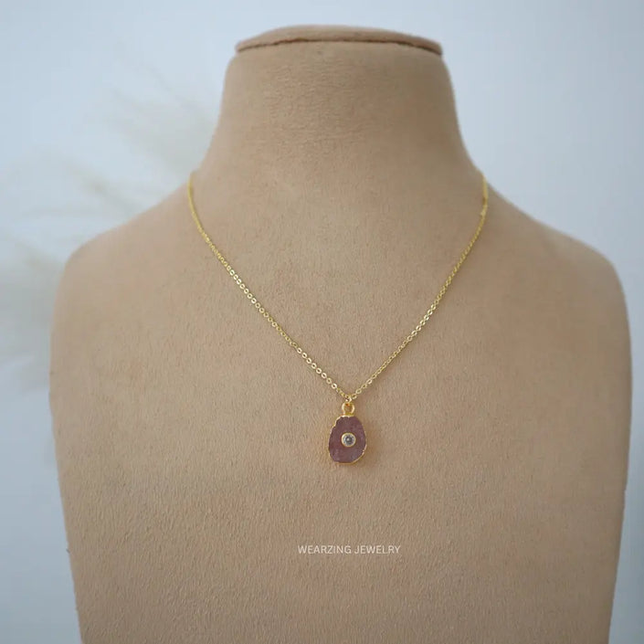 Rose Quartz Majestic Pendant WearZing - Crystal Jewelry Store in India