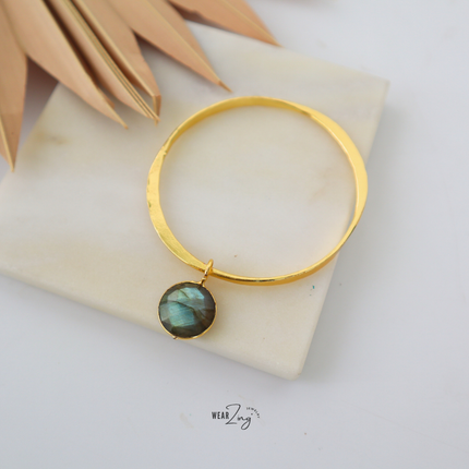 Labradorite Charm Bangle