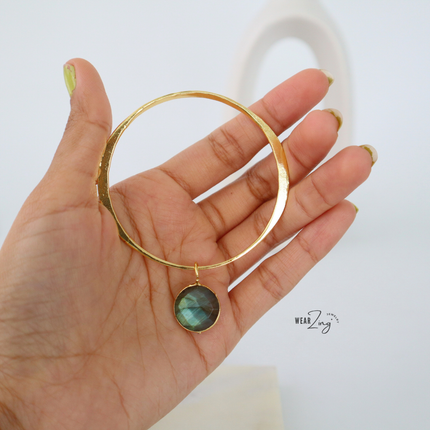 Labradorite Charm Bangle