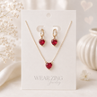Sweetheart set -Red WearZing - Crystal Jewelry Store in India