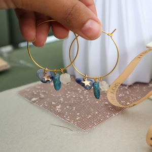 Midnight Star Charm Hoops